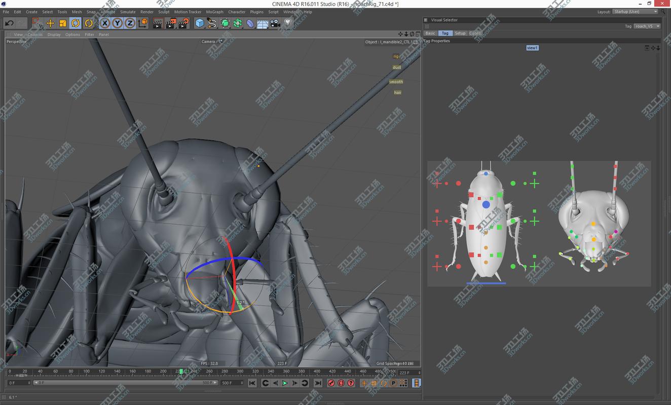 images/goods_img/20210319/Cockroach rigged and animated for Cinema 4d/5.jpg